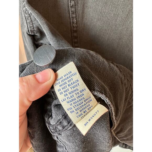 Cabi Cropped Black Denim Distressed Jewel Embellished Jacket Size M Whimsygoth - Picture 6 of 7